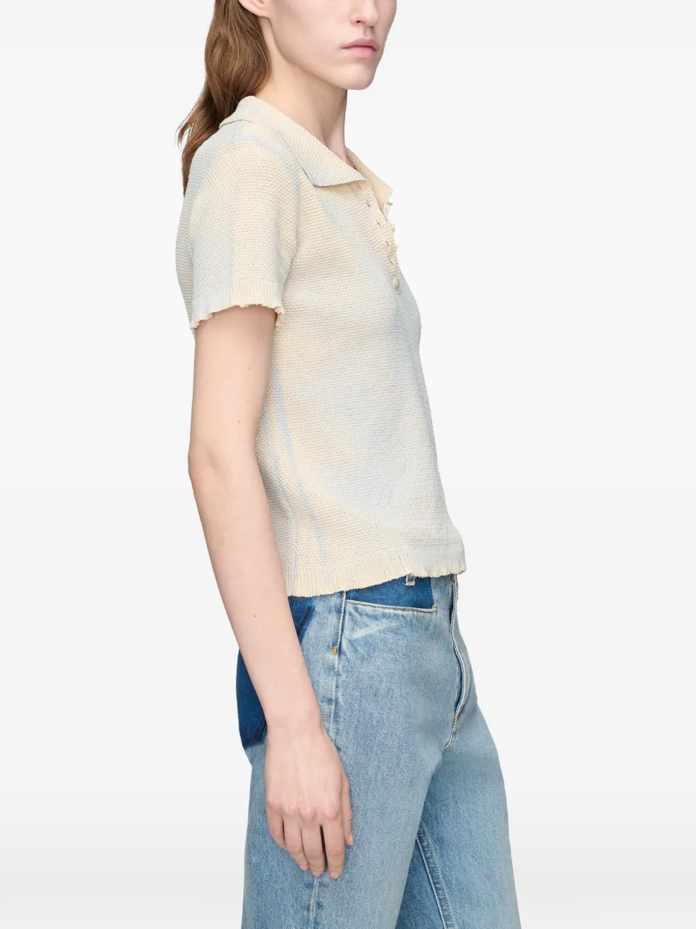 Maison Margiela katoenen poloshirt met tarwestiksel Beige