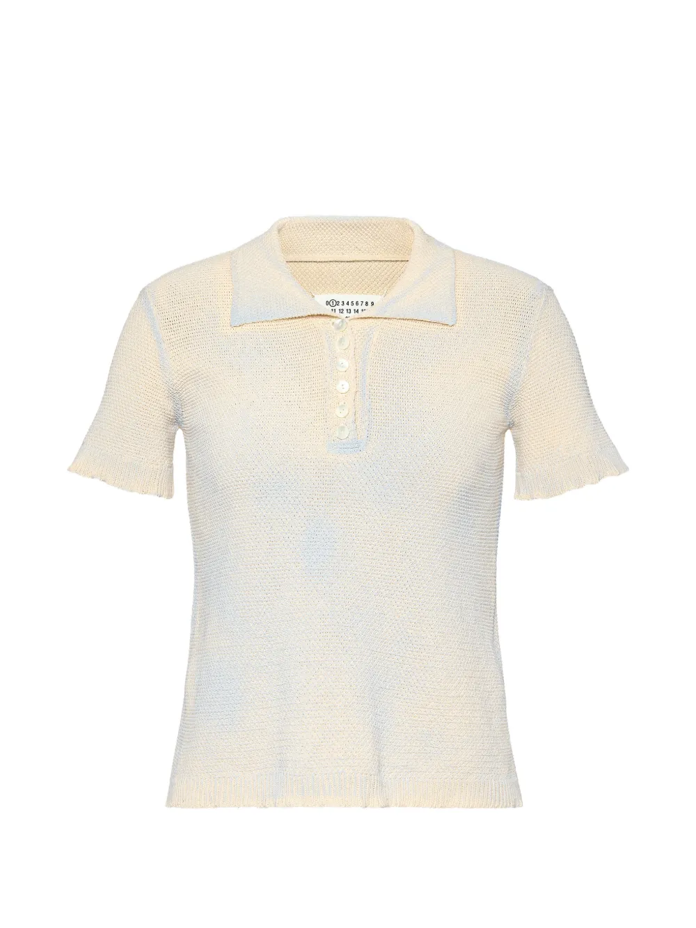 Maison Margiela wheat-stitch cotton polo shirt - Nude