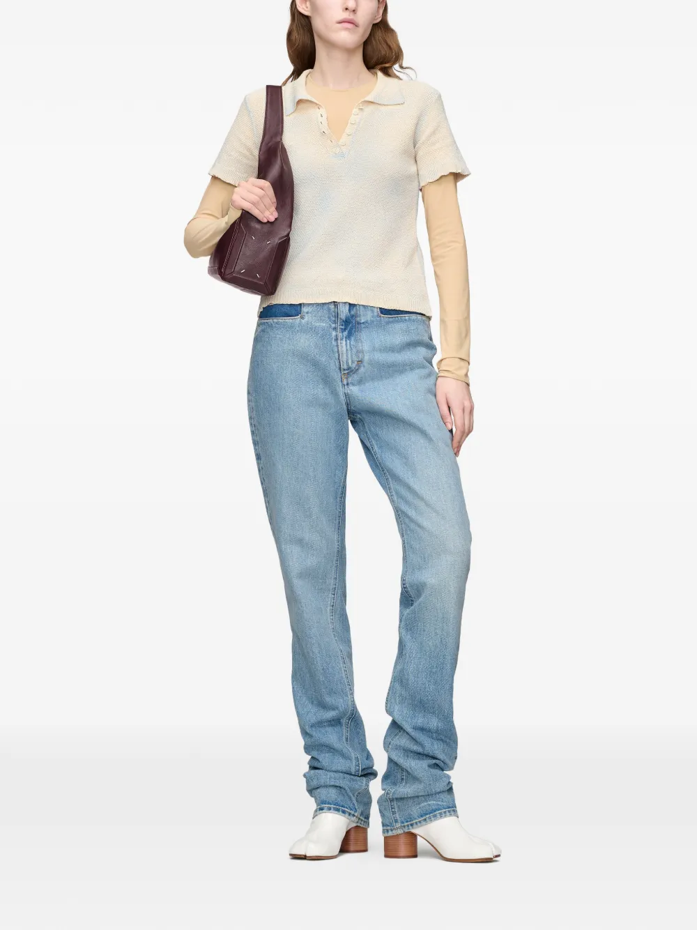 Maison Margiela katoenen poloshirt met tarwestiksel Beige