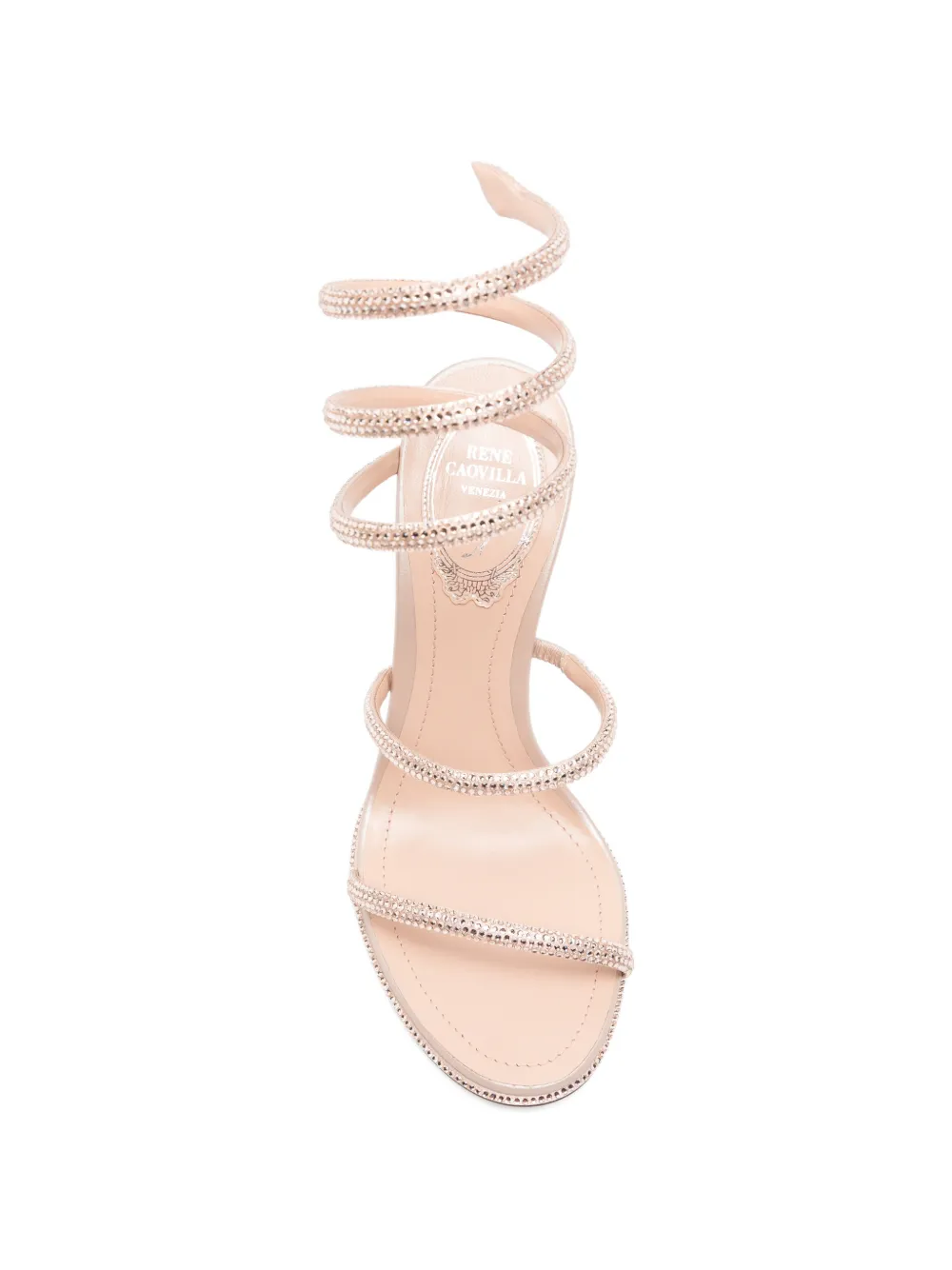 René Caovilla Cleo crystal-embellished sandals Roze