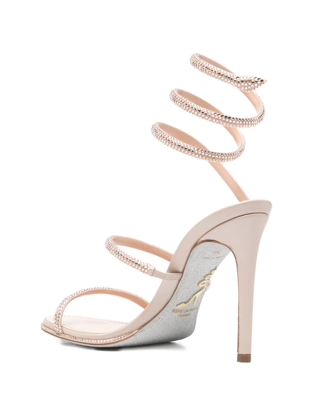 René Caovilla Cleo crystal-embellished sandals Roze