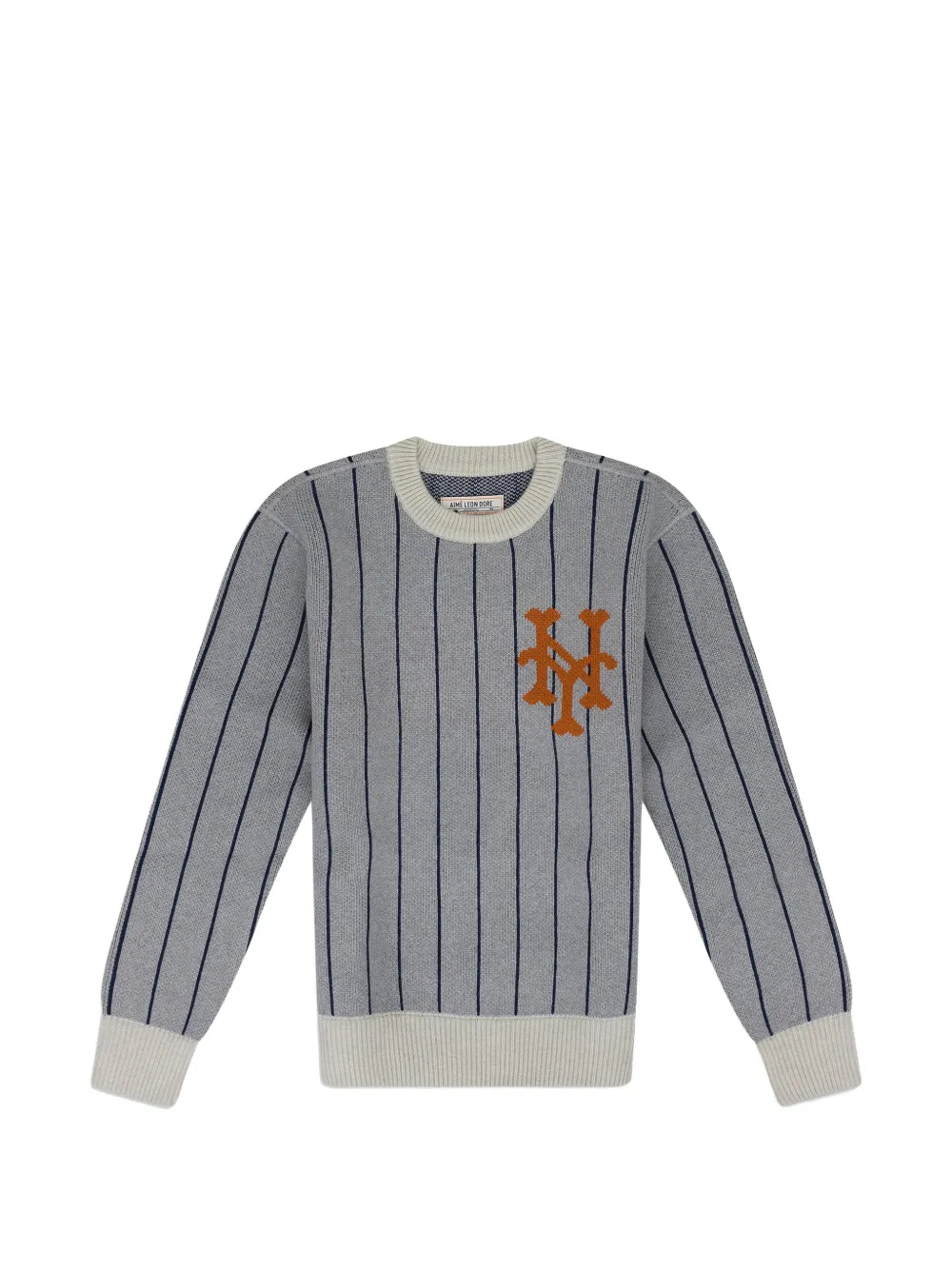 Aimé Leon Dore x New York Mets pinstriped sweater in Grey