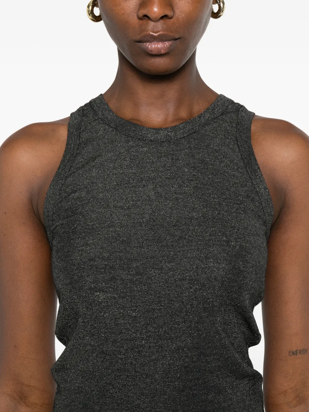 Brunello Cucinelli Mouwloze top met metallic effect Grijs