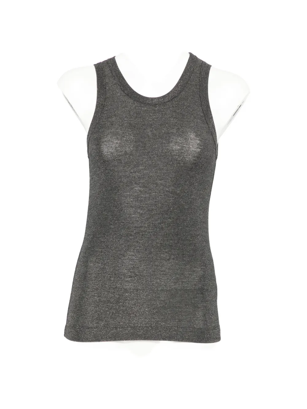 Brunello Cucinelli metallic-effect sleeveless top - Grau