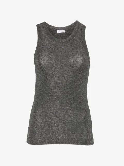 Brunello Cucinelli camiseta con efecto metalizado