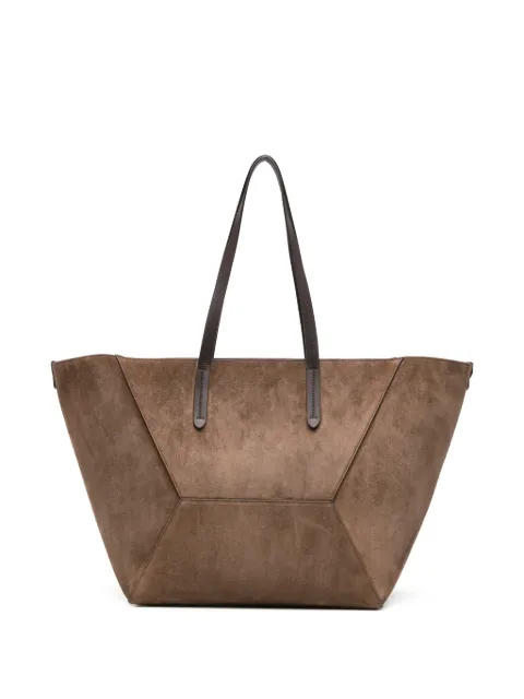 Brunello Cucinelli 绒面皮拼接手提包