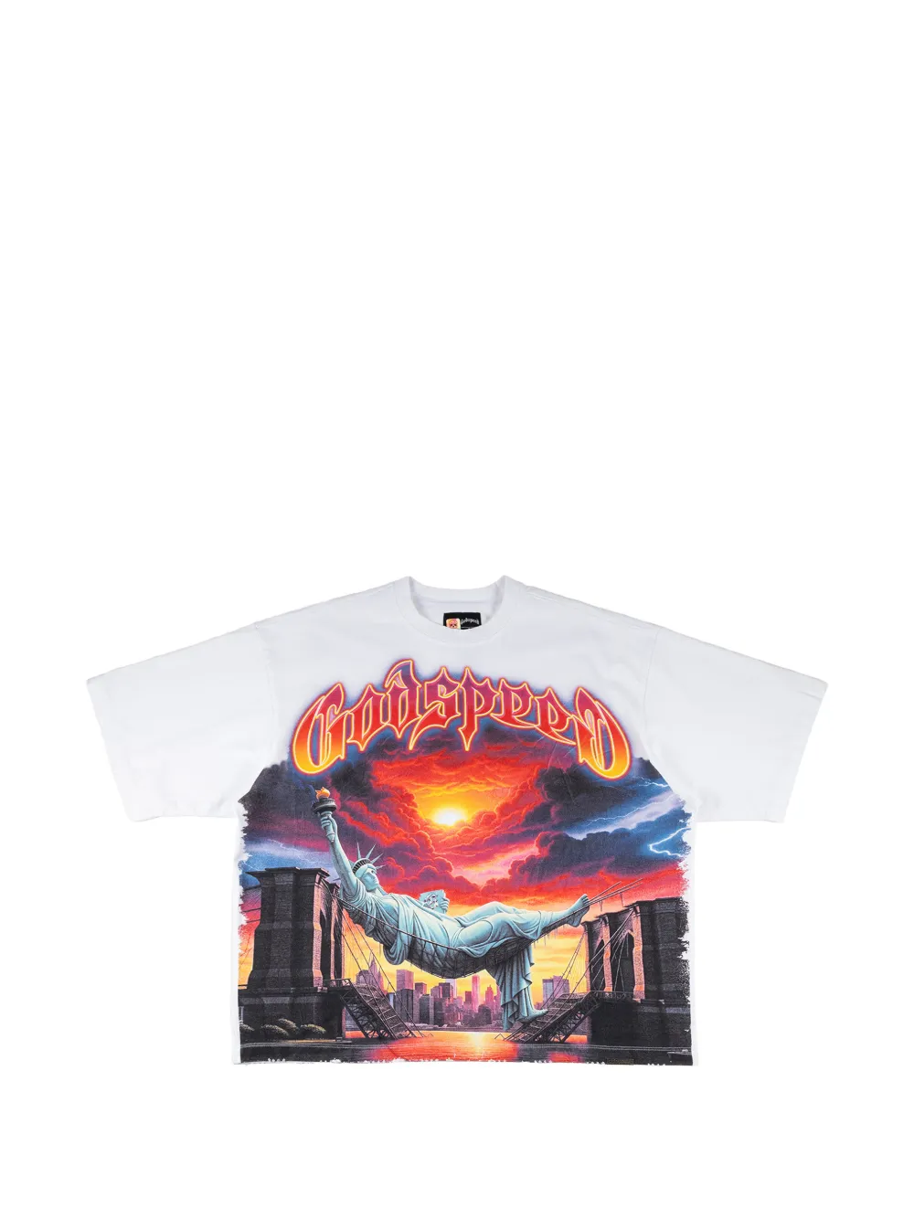 GODSPEED T-shirt Burnt Bridges con stampa grafica - Bianco