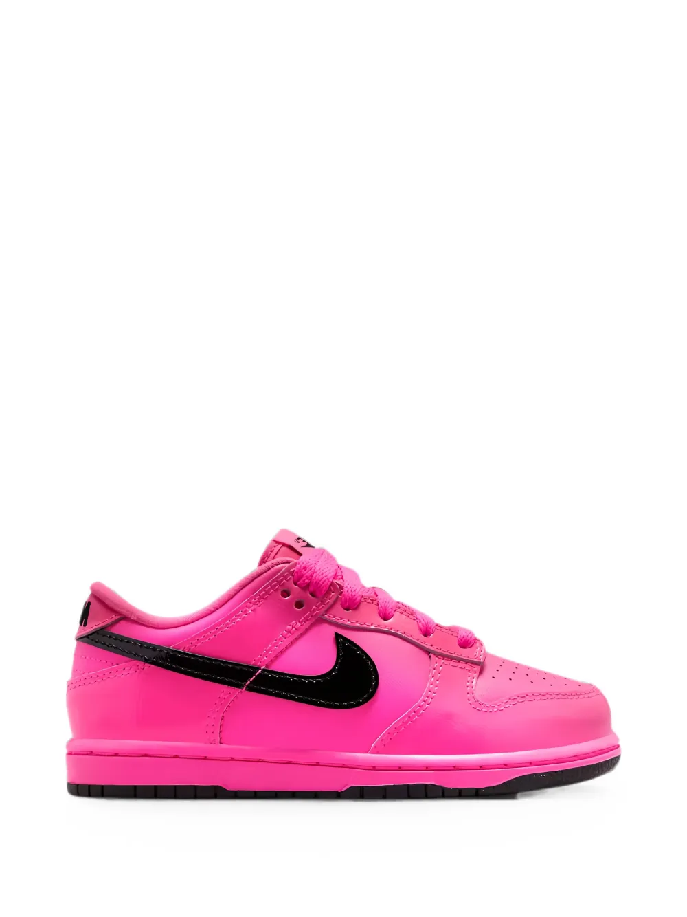 Nike Kids Dunk Low patent-leather sneakers Roze