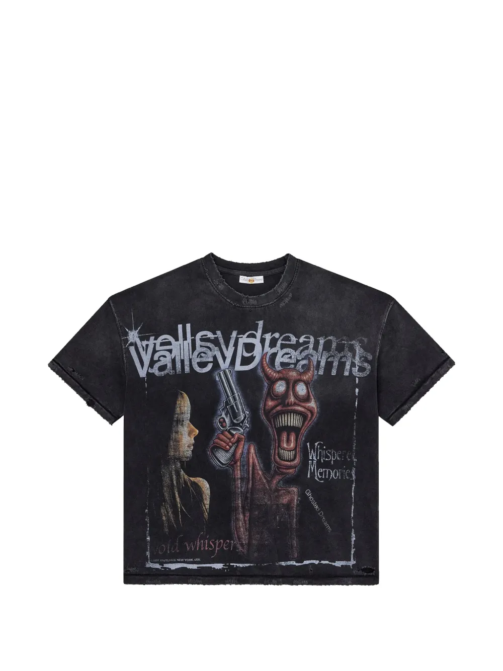 Vale Psychopath Graphic-print Distressed T-shirt In Black