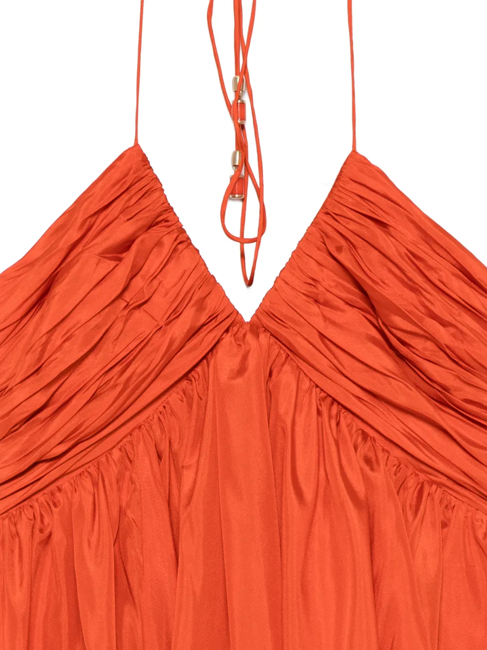 ZIMMERMANN Mahon maxi-jurk met halternek en ruches Oranje