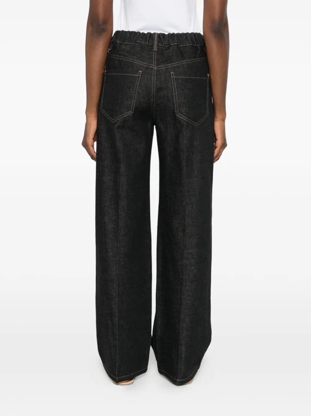 Brunello Cucinelli Jeans met contrasterende stiksels Zwart