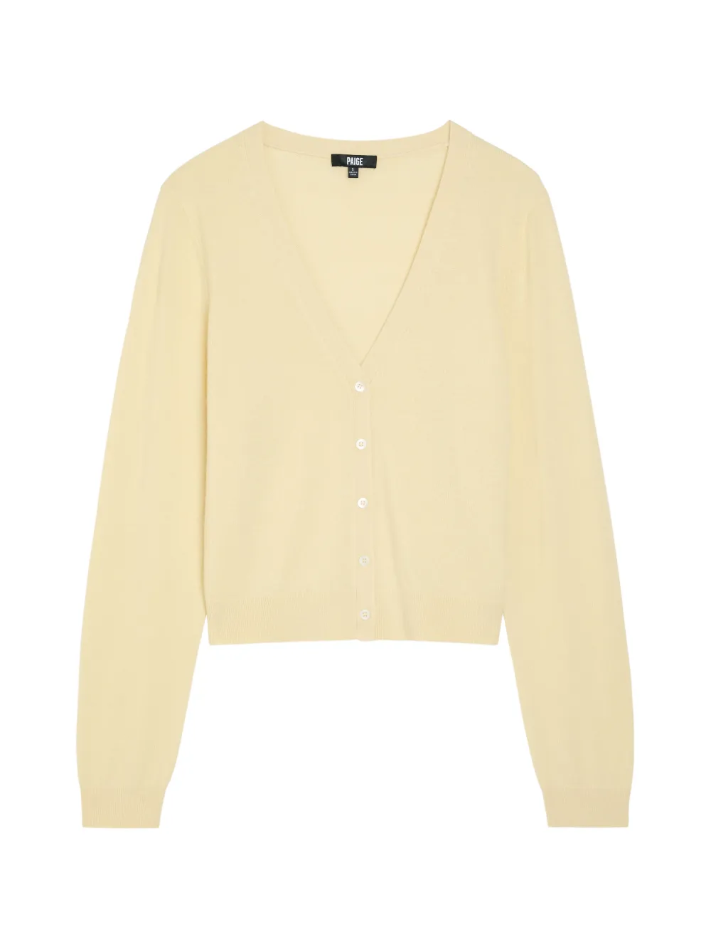 PAIGE Brioche fine-knit V-neck cardigan - Yellow