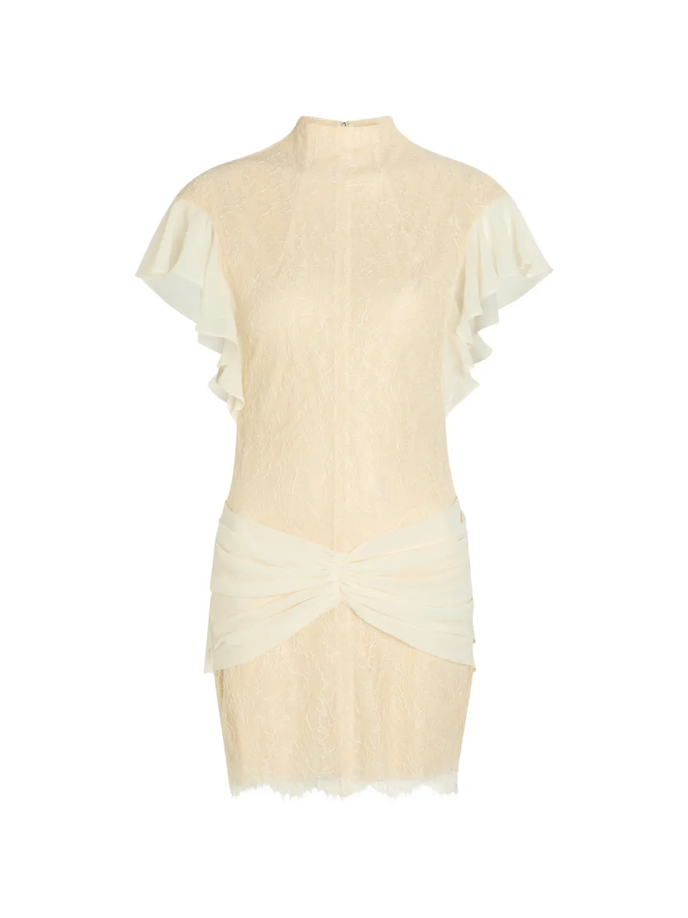 De La Vali Noor ruffled-detail mini dress - Toni neutri