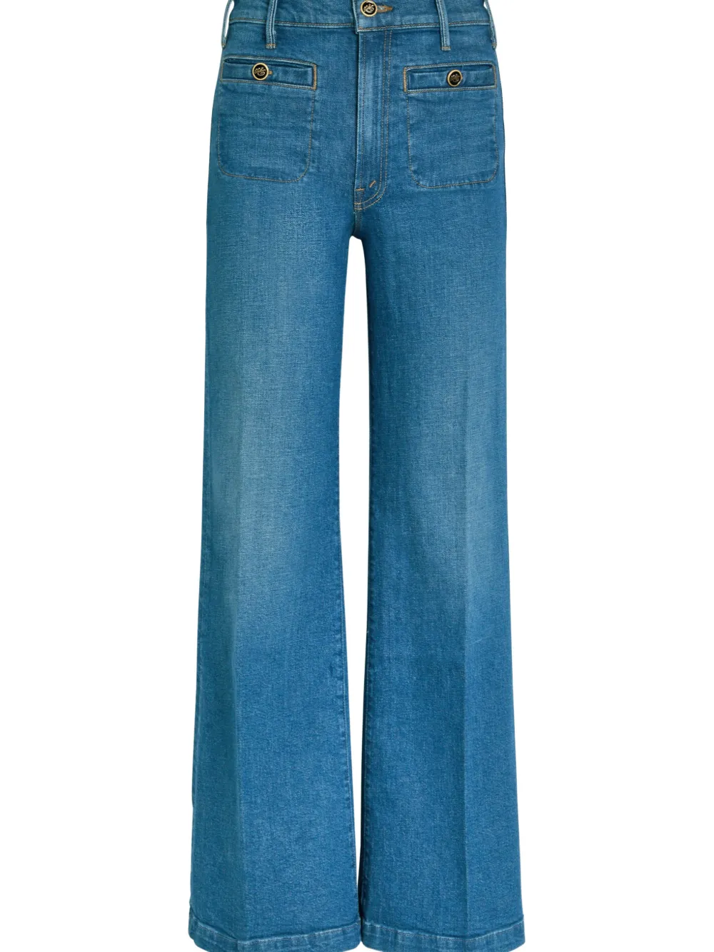 MOTHER The Stashed Hustler Roller Sneak jeans met wijde pijpen Blauw