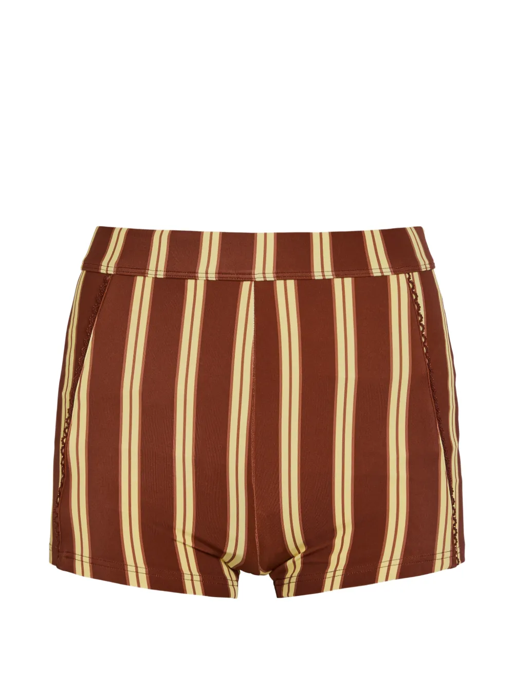 DAMSON MADDER Trudi stripe-pattern shorts - Marrone