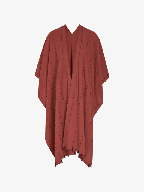 Caravana bead-embellished frayed cape