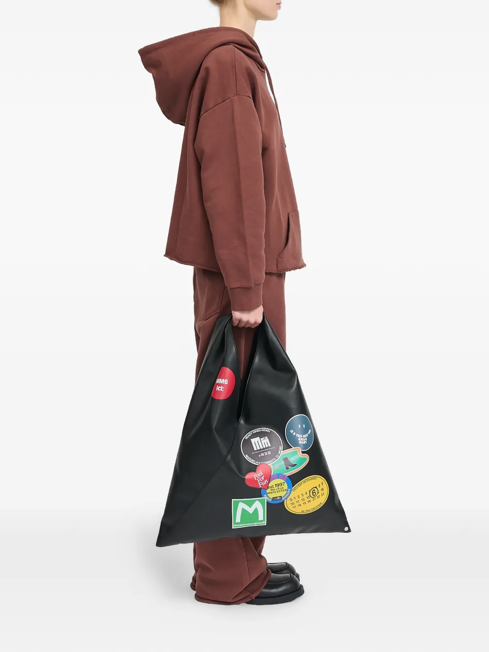MM6 Maison Margiela Japanese shopper met stickerprint Zwart