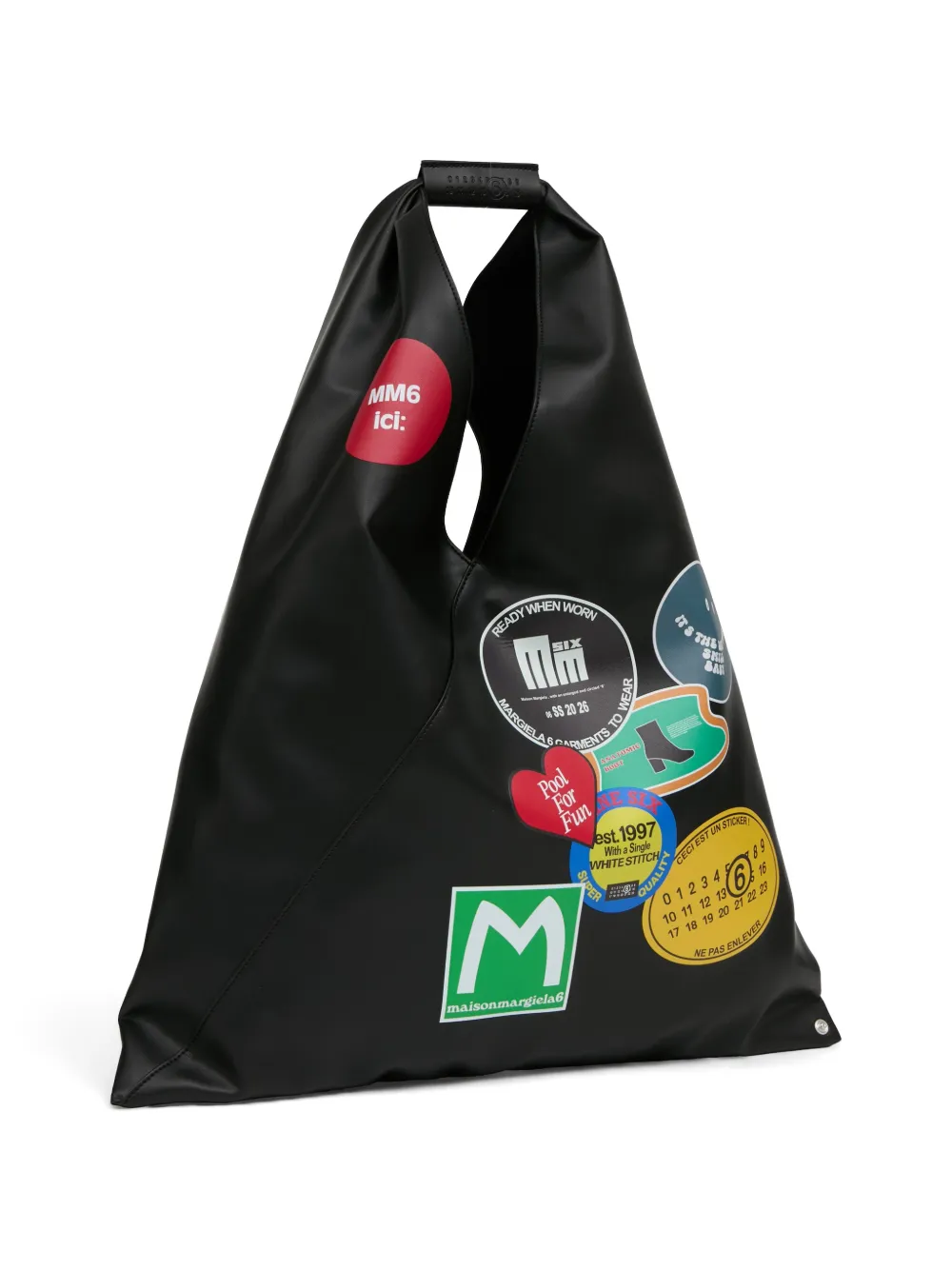 MM6 Maison Margiela Japanese shopper met stickerprint Zwart