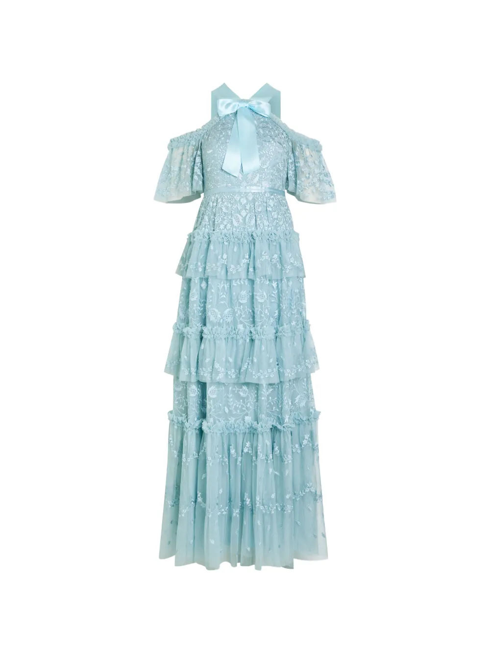 Needle & Thread Primrose floral-embroidered maxi dress - Blu