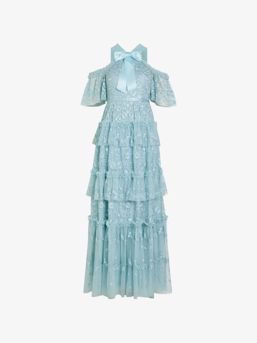Needle & Thread Primrose floral-embroidered maxi dress | Blue | Image 1