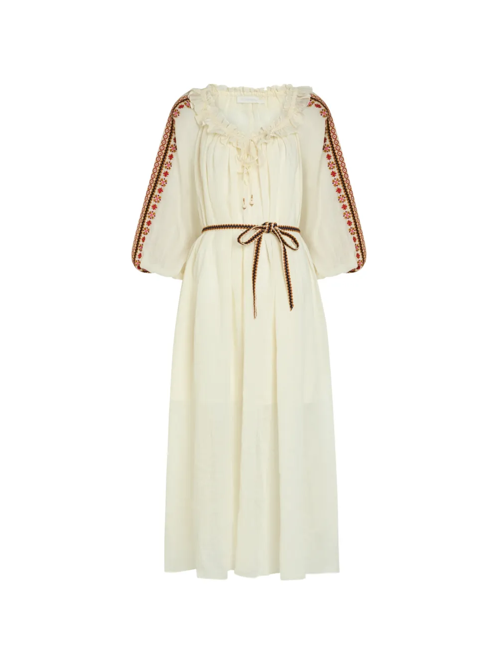 ZIMMERMANN Aster embroidered ruffled maxi dress - Neutrals
