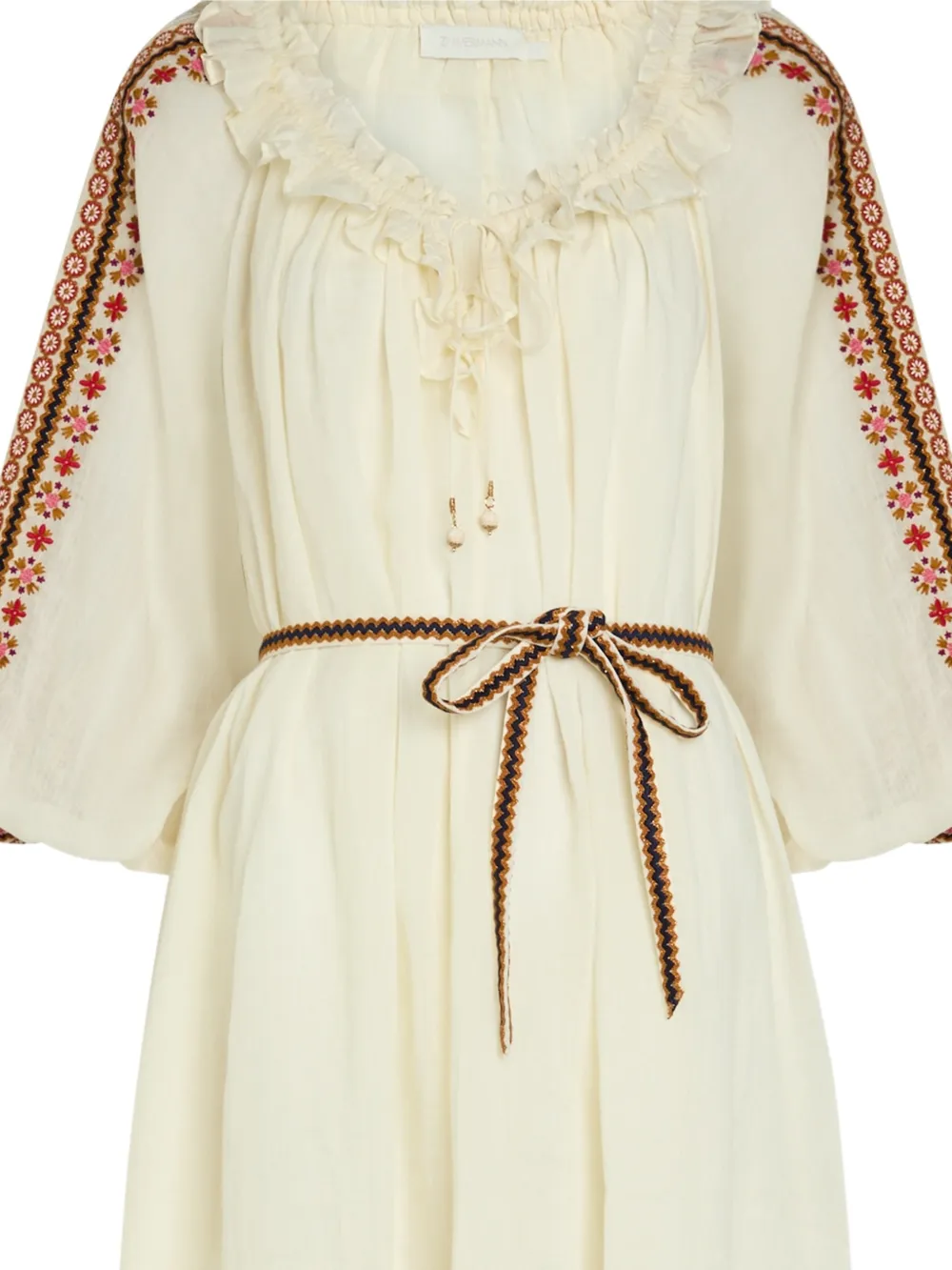 ZIMMERMANN Aster maxi-dress met ruches Beige