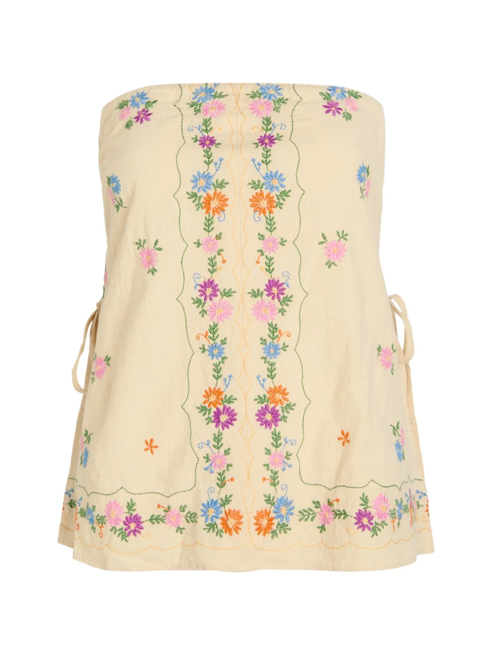 Free People Doily Days floral-embroidered strapless tube top - Giallo