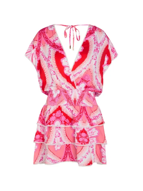 Melissa Odabash Jess paisley-print ruffled mini dress