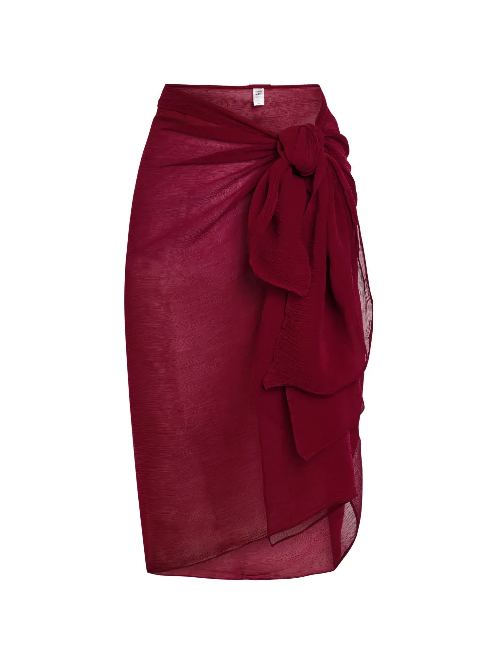 AWAY THAT DAY Santorini knot-detail crinkled midi sarong - Rot