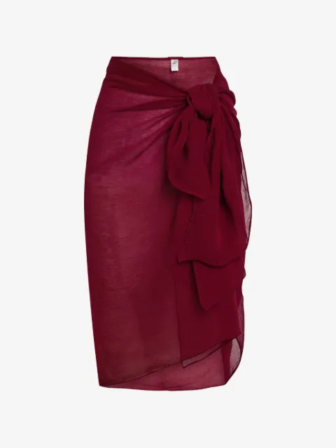 AWAY THAT DAY Santorini knot-detail crinkled midi sarong