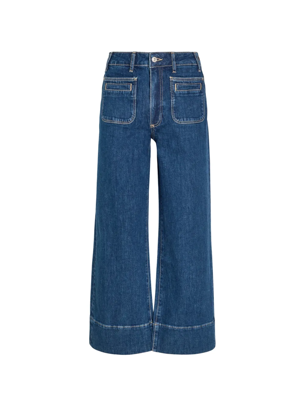 PAIGE Anessa patch-pocket wide-leg jeans - Blue