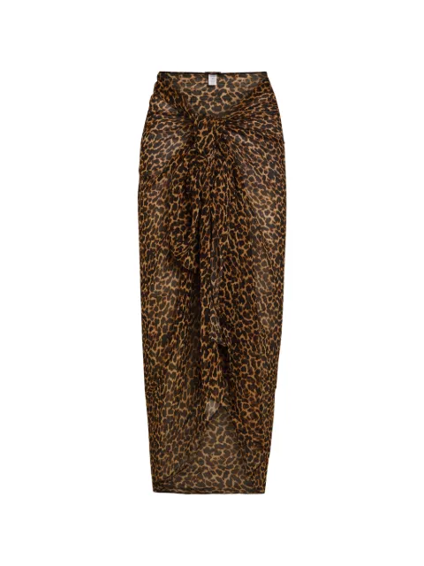 AWAY THAT DAY Santorini leopard-print sarong