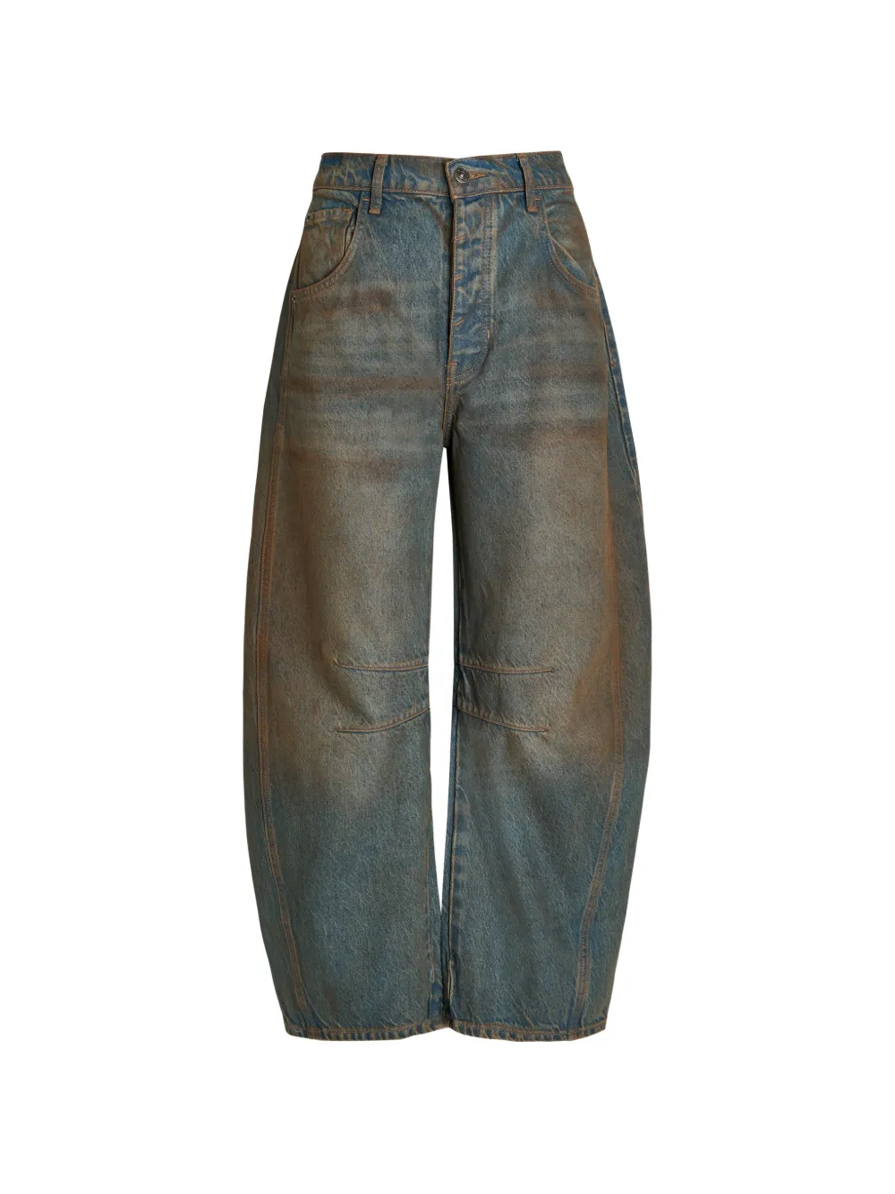 Free People Good Luck mid-rise barrel jeans - Blu
