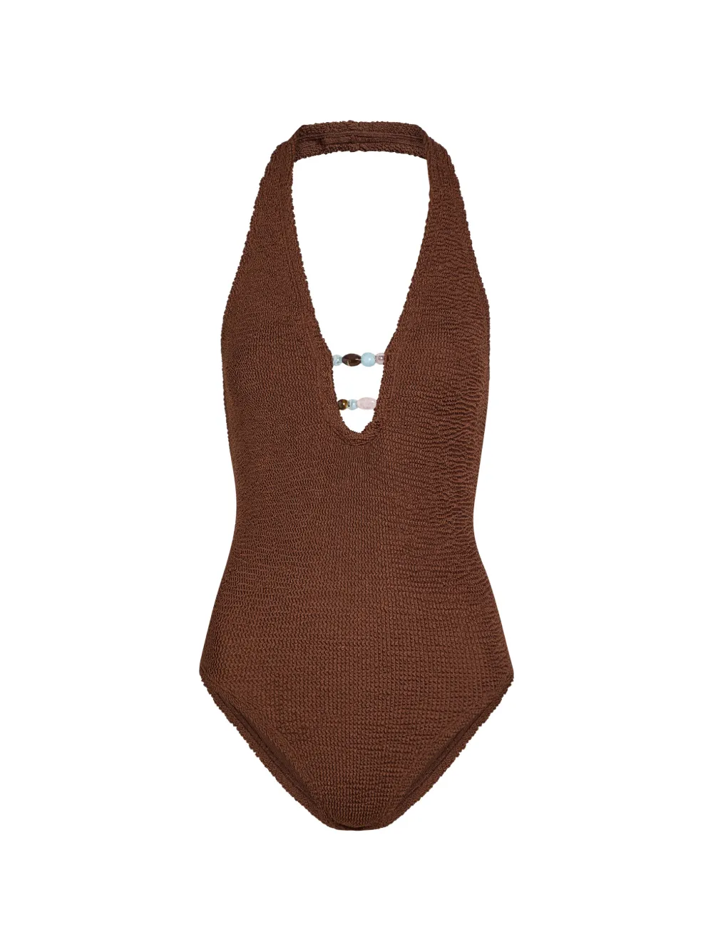Hunza G Adriana beaded swimsuit - Marrone