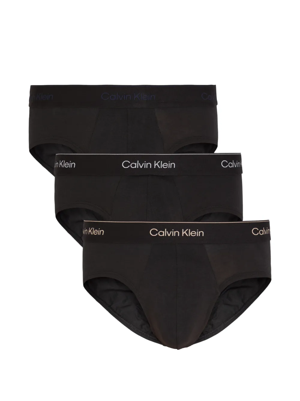 Calvin Klein 로고 웨이스트밴드 브리프 3팩 세트 | 블랙 | Image 1