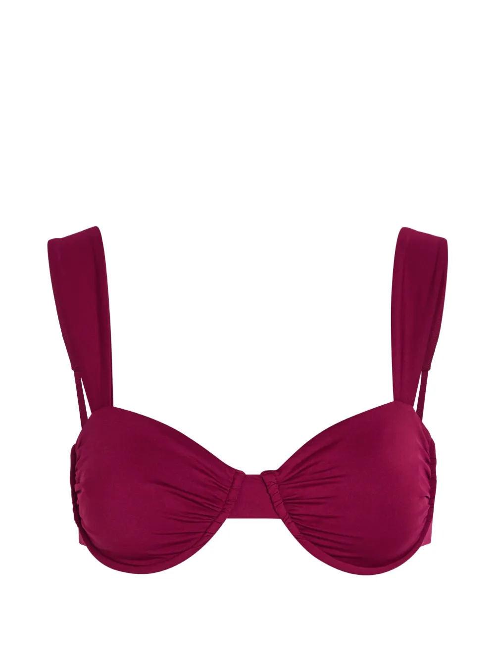 AWAY THAT DAY Isla Del Sol ruched underwired bikini top - Rosso