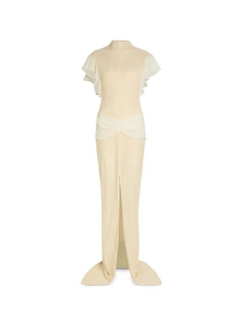 De La Vali Vestido longo Noor com renda e babados