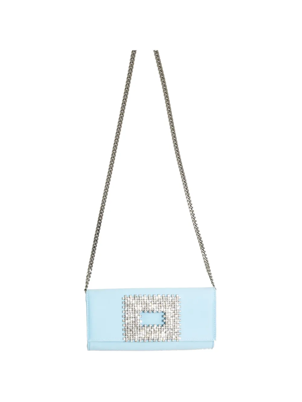 Gedebe Bella Crystal-buckle Shoulder Bag In Blue