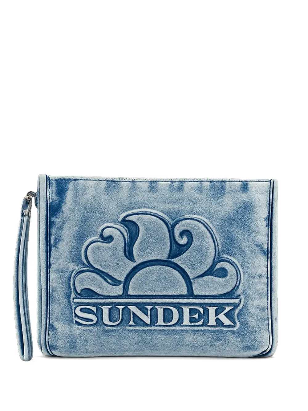 Sundek Clutch con logo goffrato - Blu