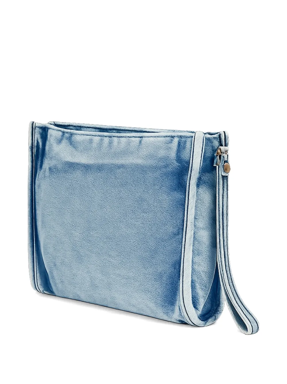 Sundek Clutch met denim-effect en logo-reliëf Blauw