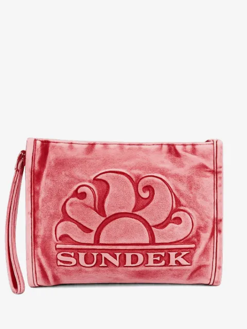 Sundek logo-embossed wristlet clutch bag