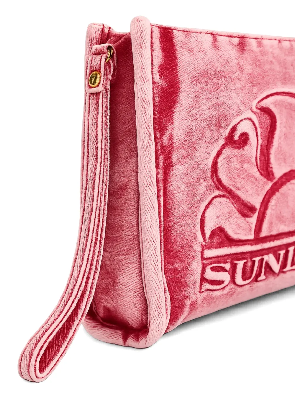 Sundek Clutch met polsband en logo-reliëf Roze