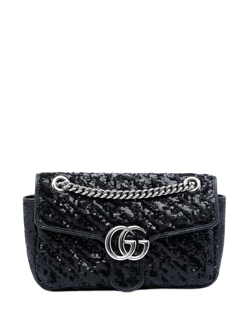 Gucci Pre-Owned 2016-2026 Medium GG Marmont Matelasse Sequin and Leather shoulder bag - Nero