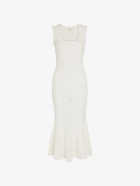 LoveShackFancy pointelle-knit ruffled midi dress
