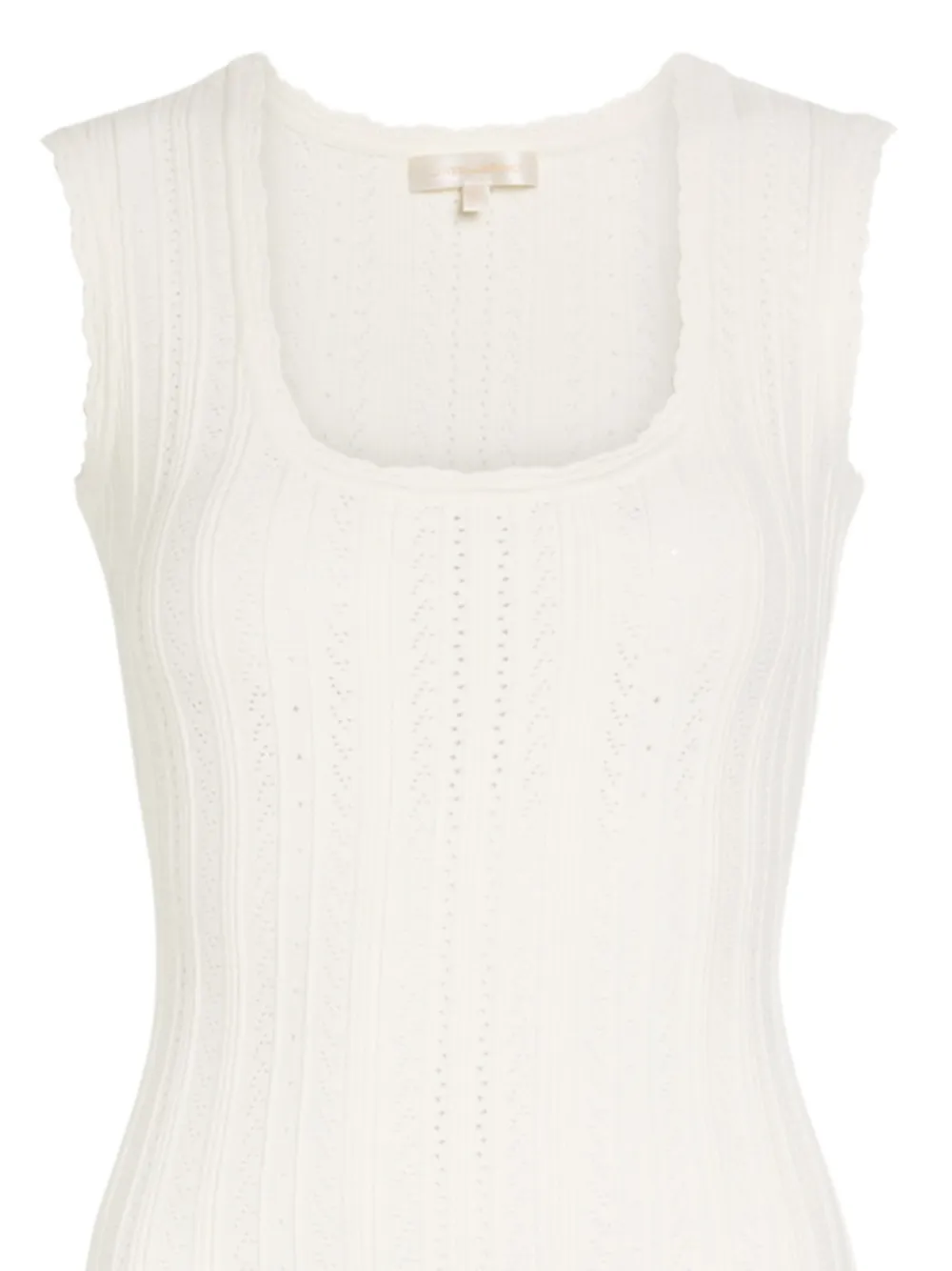 LoveShackFancy Gebreide midi-jurk met ruches Wit