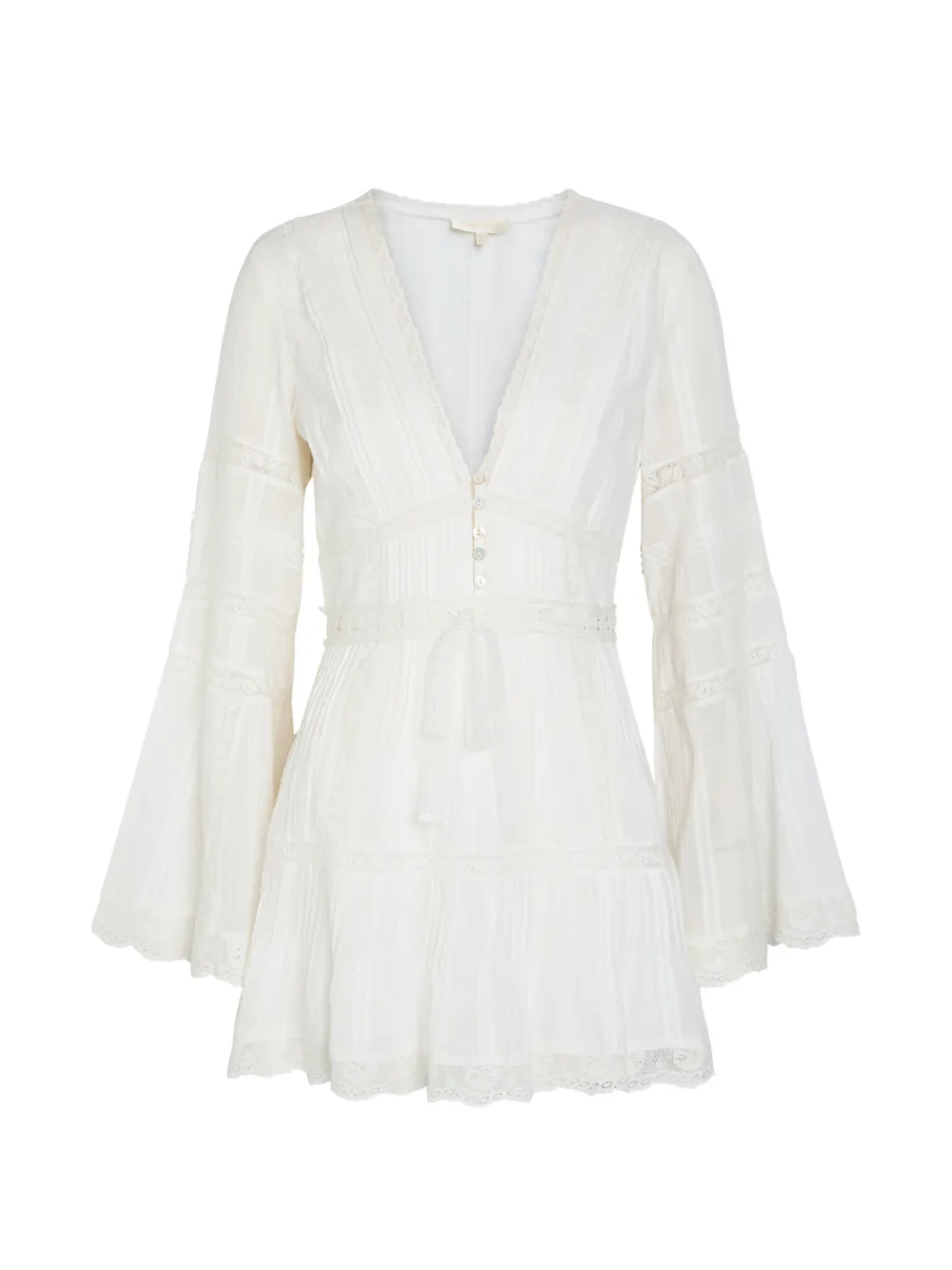 LoveShackFancy flared-sleeve mini dress - White