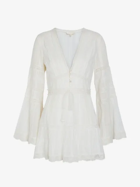 LoveShackFancy flared-sleeve mini dress