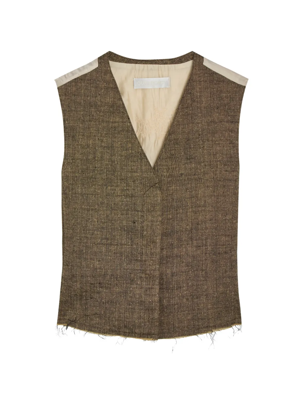 OUR LEGACY Base frayed-edge waistcoat - Marrone