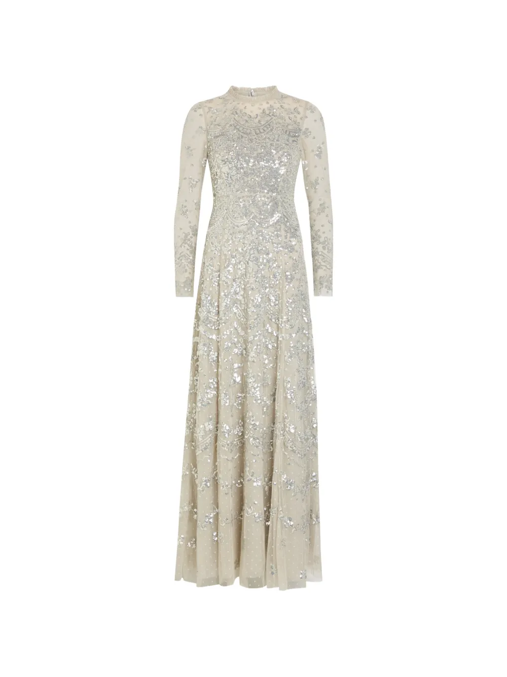 Needle & Thread Freya sequin-embellished long-sleeve maxi dress - Toni neutri