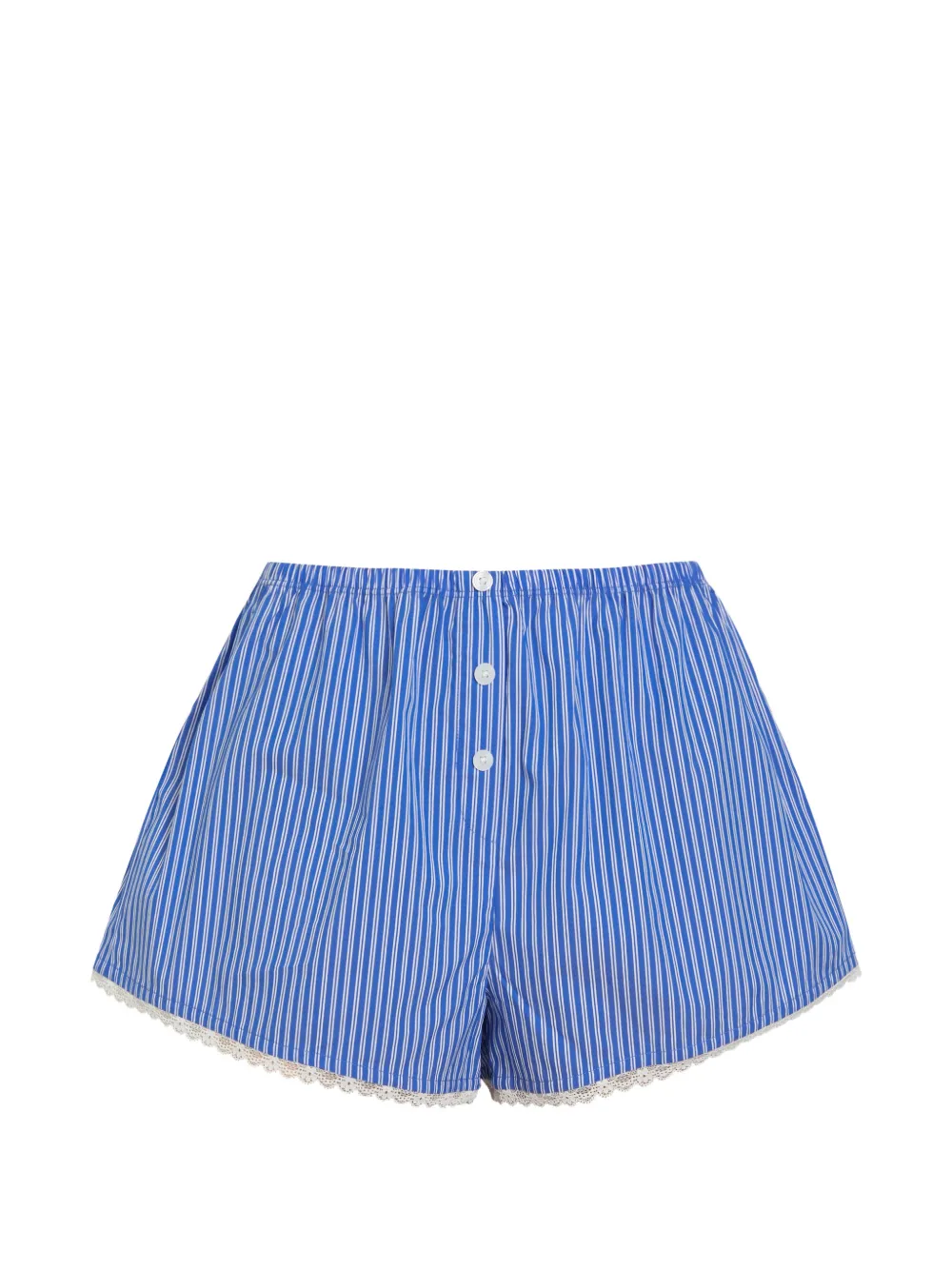 Good American lace-trim striped shorts - Blue
